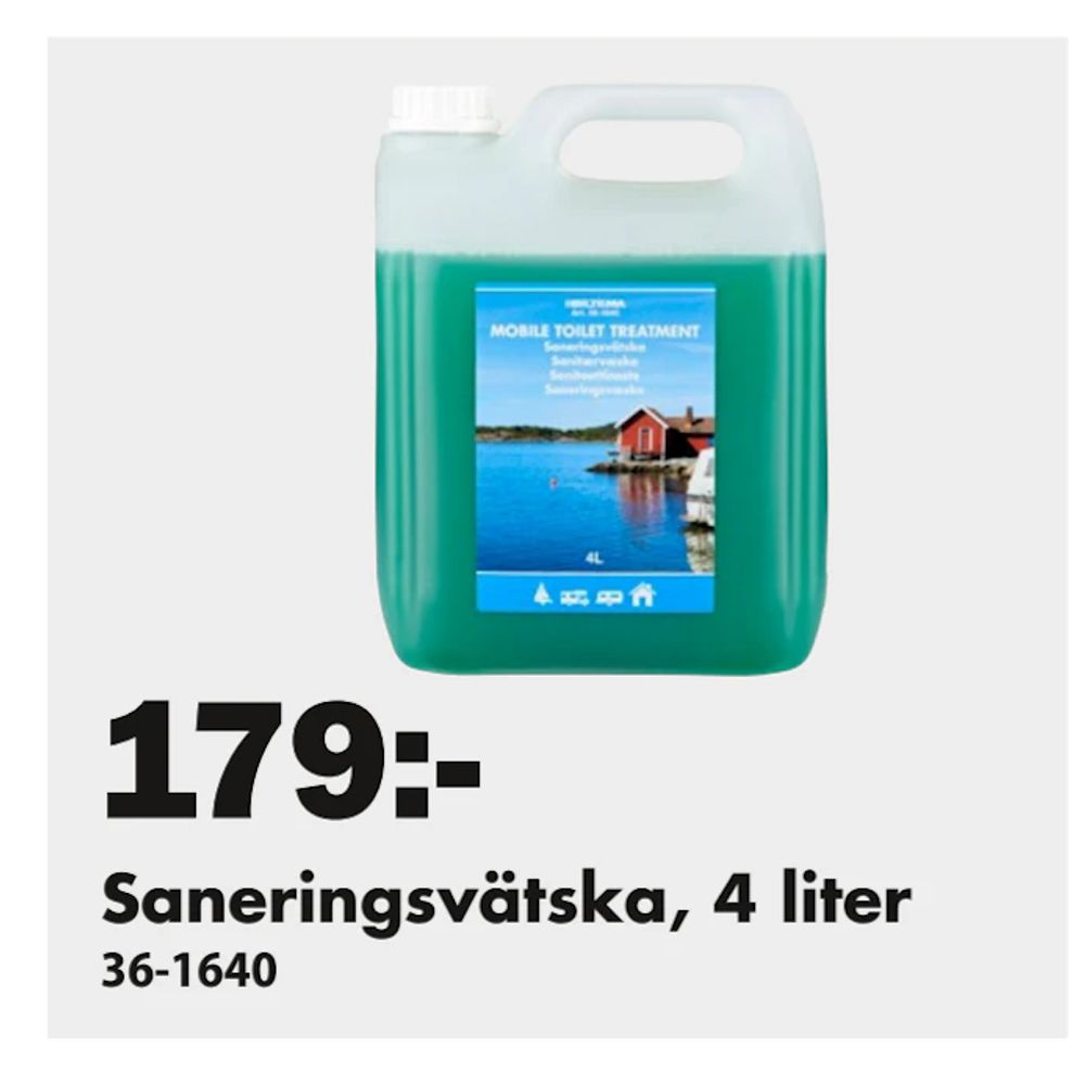 Erbjudanden på Saneringsvätska, 4 liter från Biltema för 179 kr