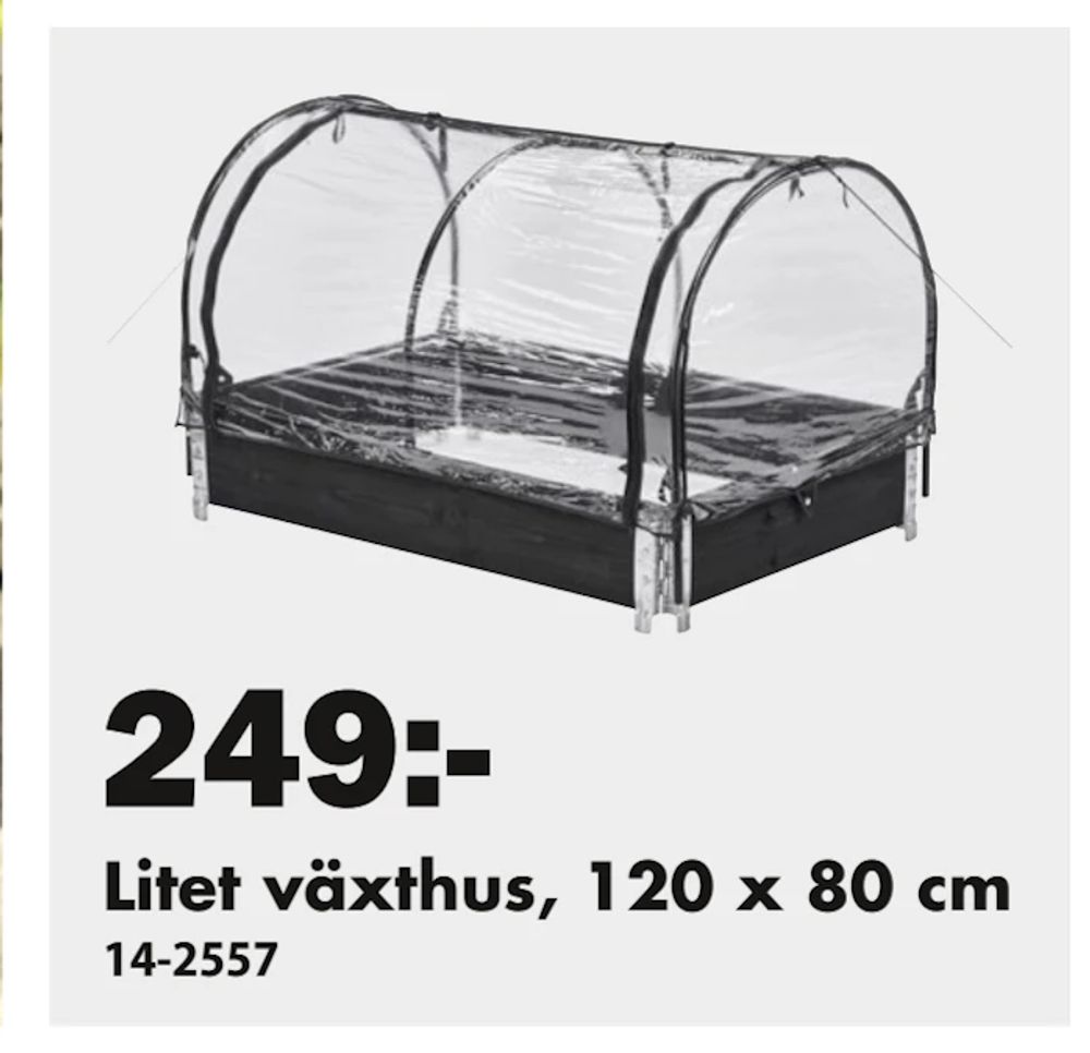 Erbjudanden på Litet växthus, 120 x 80 cm från Biltema för 249 kr
