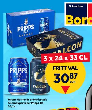 Falcon, Norrlands or Mariestads Falcon Export eller Pripps Blå 5-5,2%