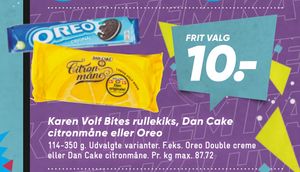 Karen Volf Bites rullekiks, Dan Cake citronmåne eller Oreo