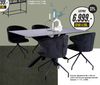 Everest Spisebord 90 x 160 cm med 4 stk Kiruna Spisebordsstole