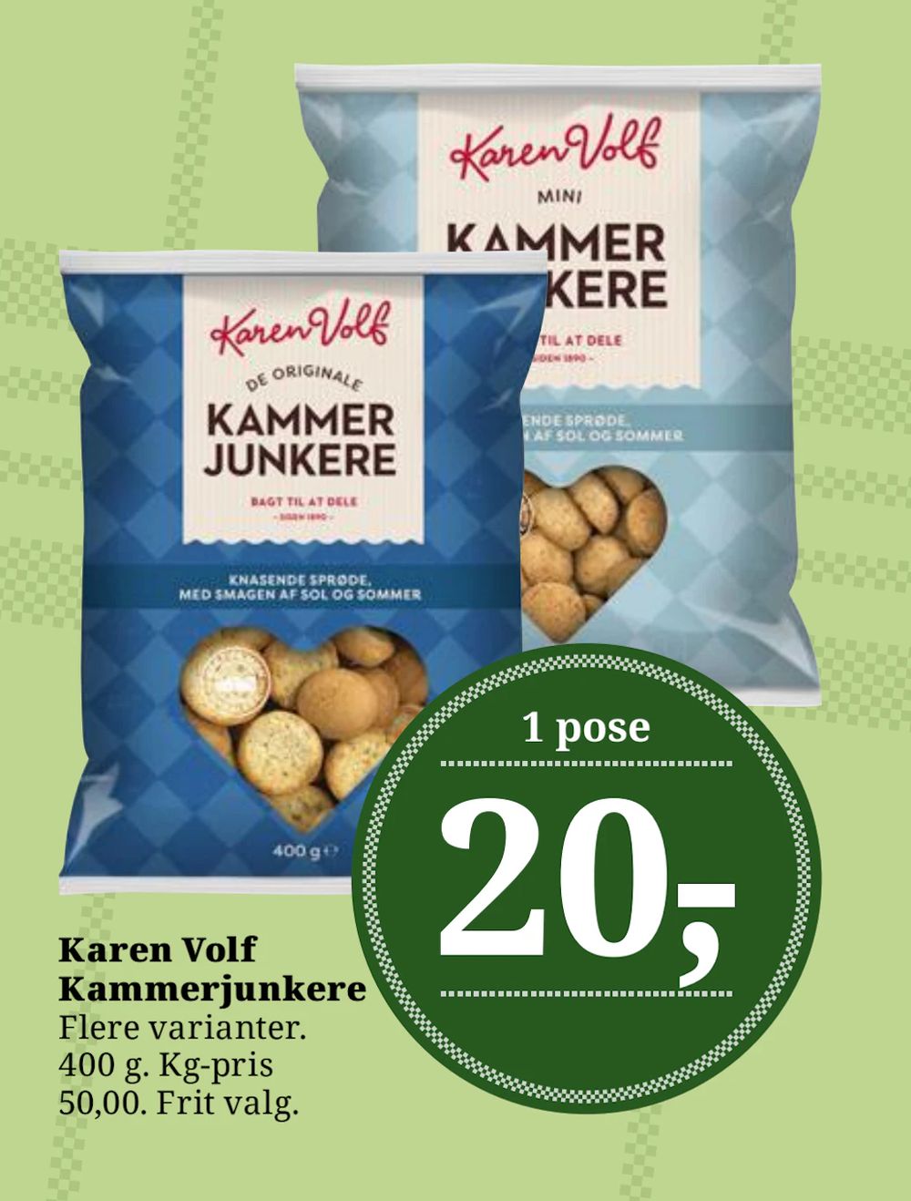 Tilbud på Karen Volf Kammerjunkere fra Dagli'Brugsen til 20 kr.