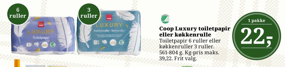 Tilbud på Coop Luxury toiletpapir eller køkkenrulle fra Dagli'Brugsen til 22 kr.