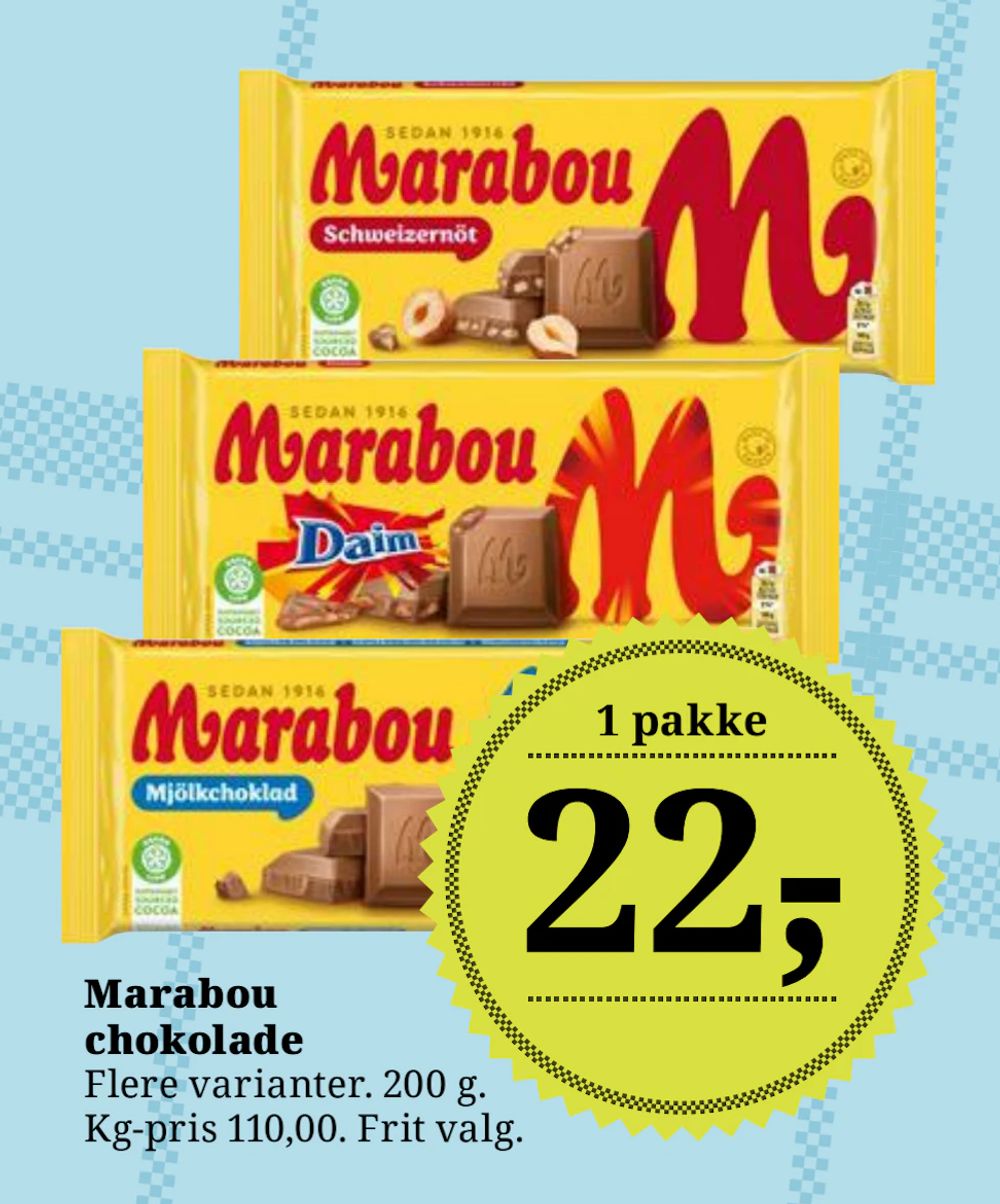 Tilbud på Marabou chokolade fra Dagli'Brugsen til 22 kr.