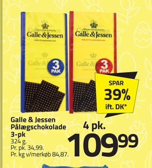 Galle & Jessen Pålægschokolade 3-pk