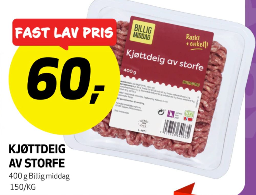 Kjøttdeig av Storfe