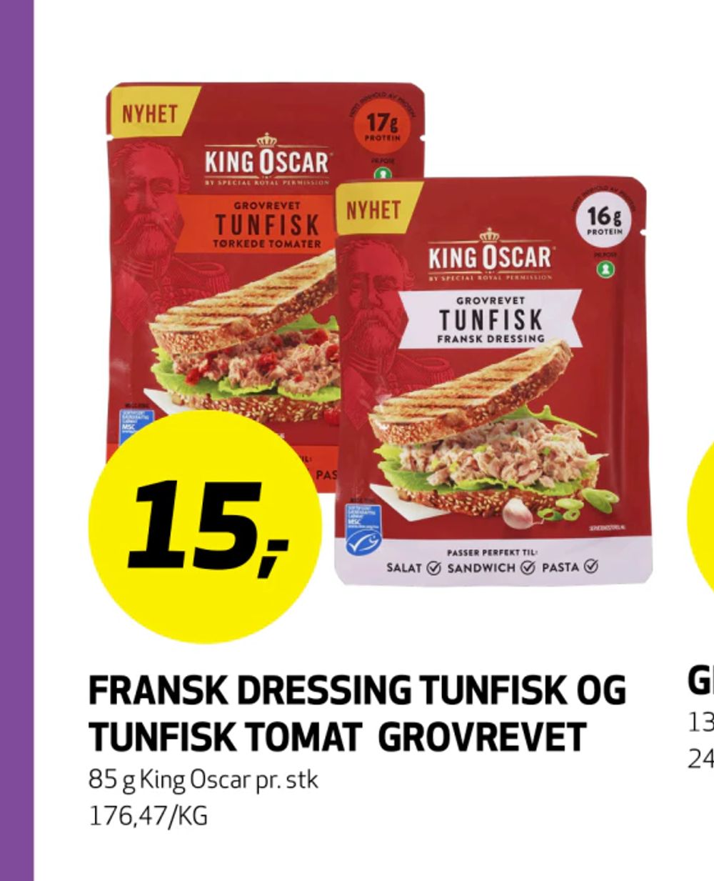 Fransk Dressing Tunfisk og Tunfisk Tomat Grovrevet