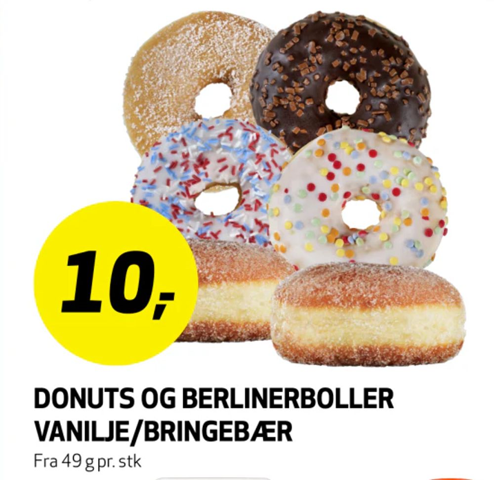 Donuts og Berlinerboller Vanilje/Bringebær