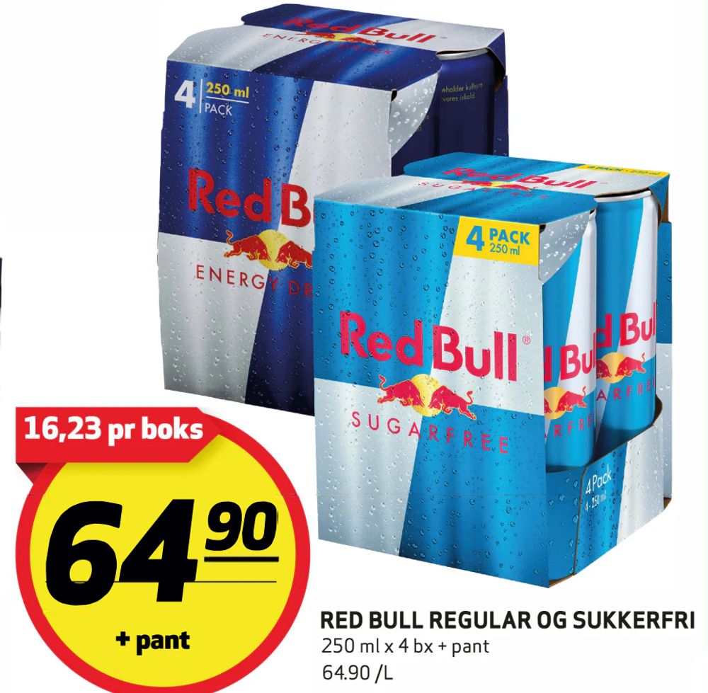 Red Bull Regular og Sukkerfri
