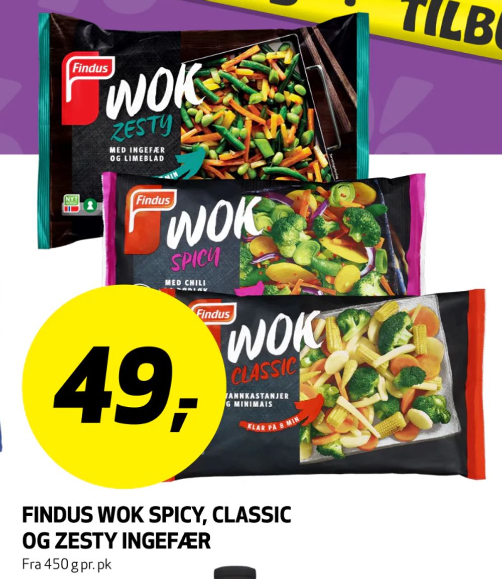 Findus Wok Spicy, Classic og Zesty Ingefær