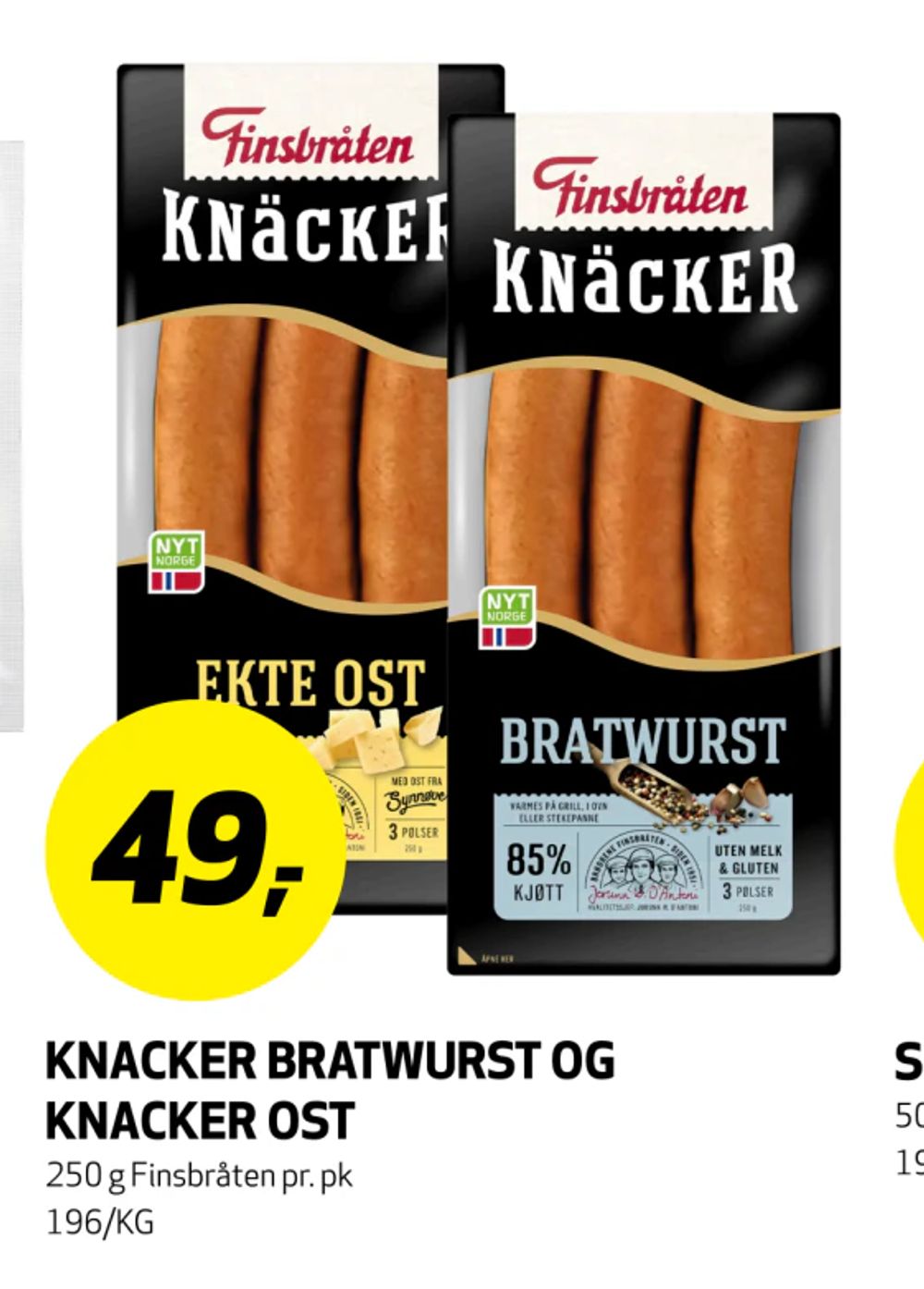 Knacker Bratwurst og Knacker Ost