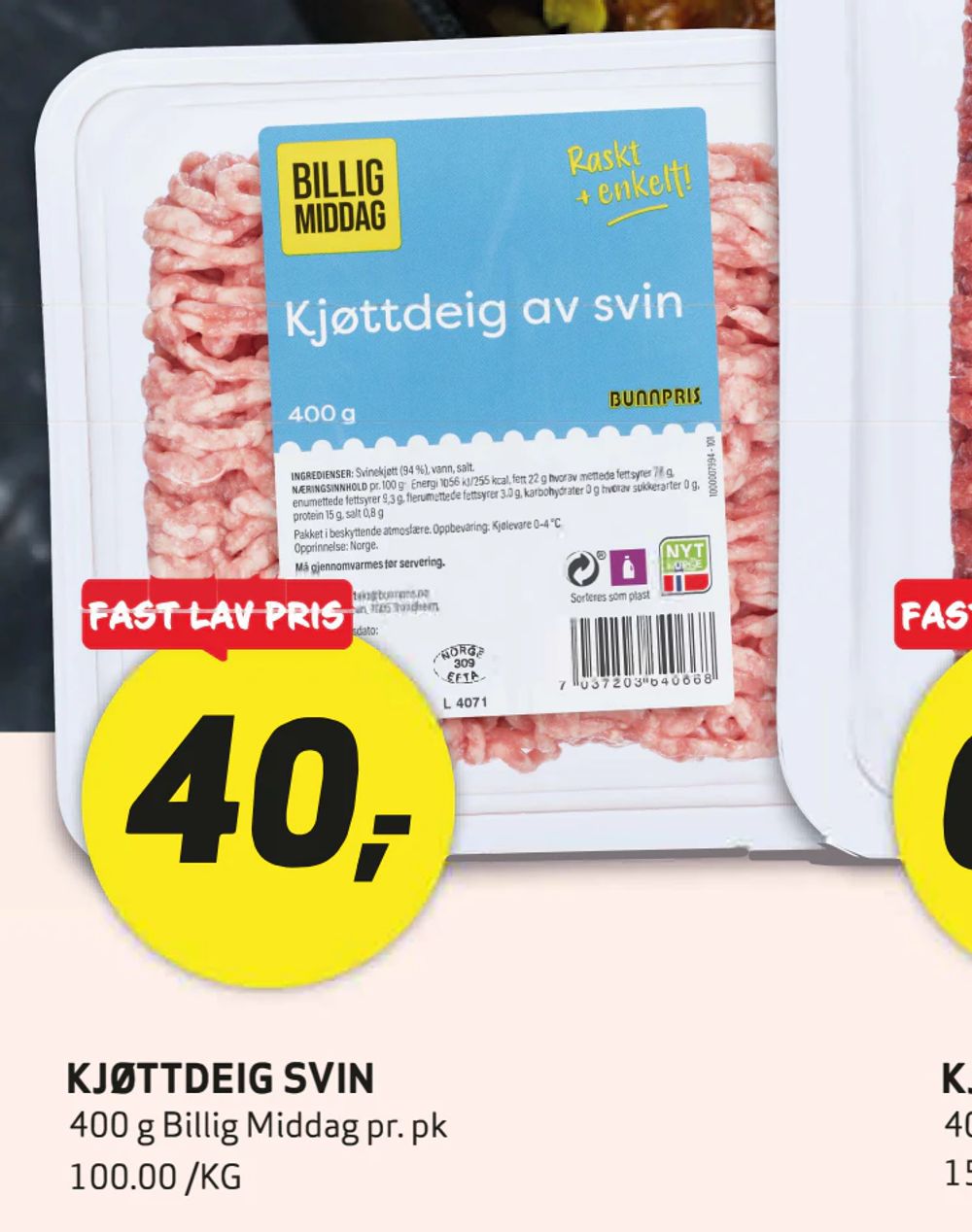 Kjøttdeig Svin
