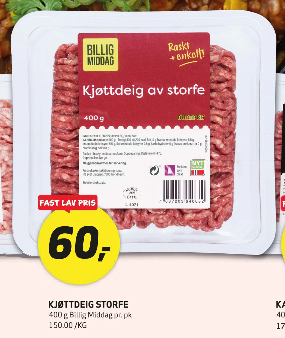 Kjøttdeig Storfe