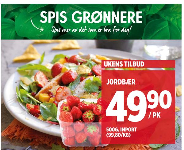 JORDBÆR 500G, IMPORT (99,80/KG)