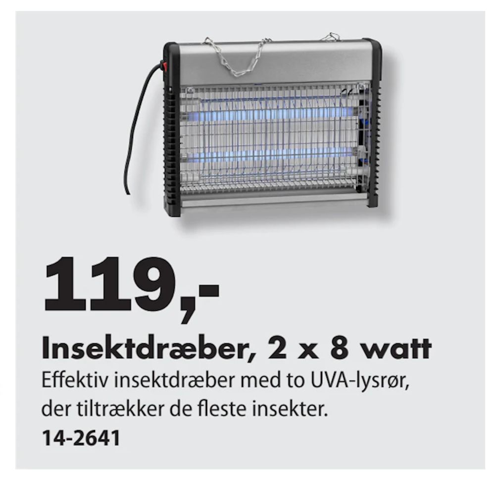 Tilbud på Insektdræber, 2 x 8 watt fra Biltema til 119 kr.