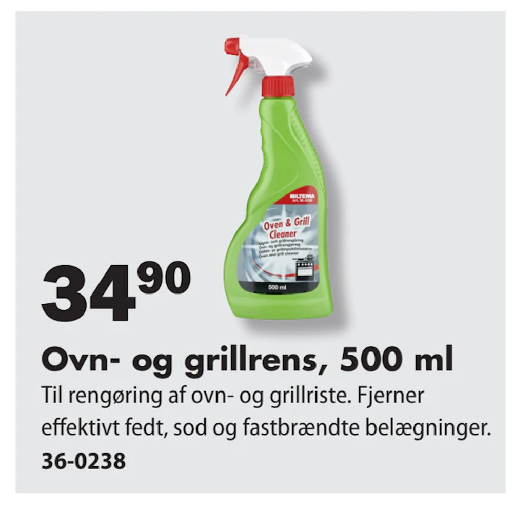 Tilbud på Ovn- og grillrens, 500 ml fra Biltema til 34,90 kr.