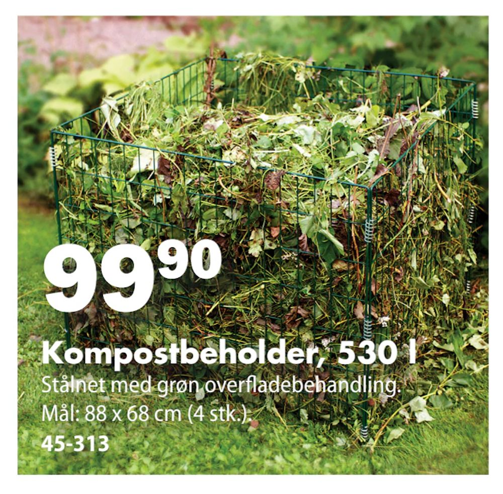Tilbud på Kompostbeholder, 530 l fra Biltema til 99,90 kr.