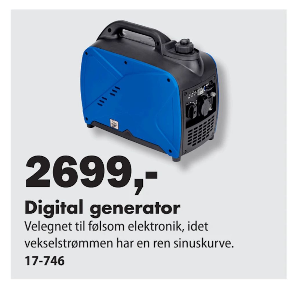 Tilbud på Digital generator fra Biltema til 2.699 kr.
