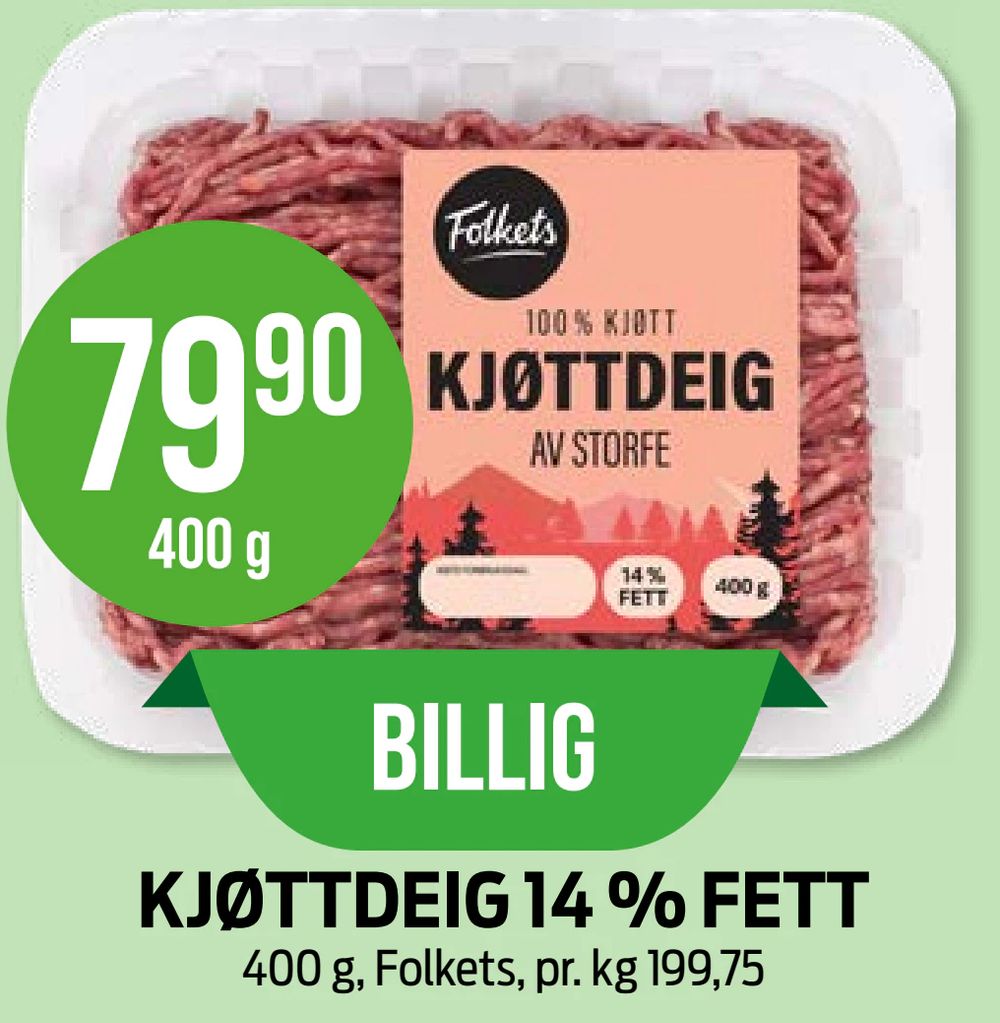 Kjøttdeig 14 % Fett