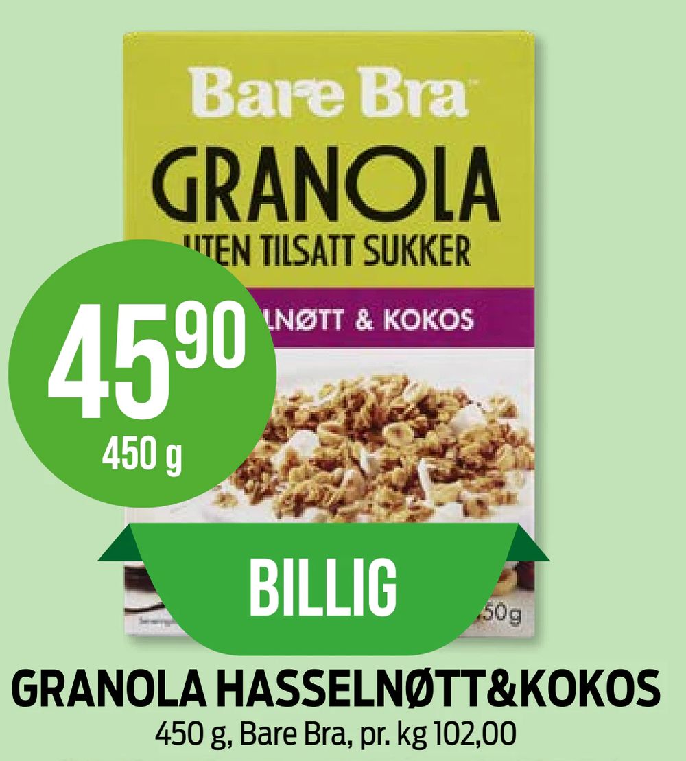 Granola Hasselnøtt&Kokos