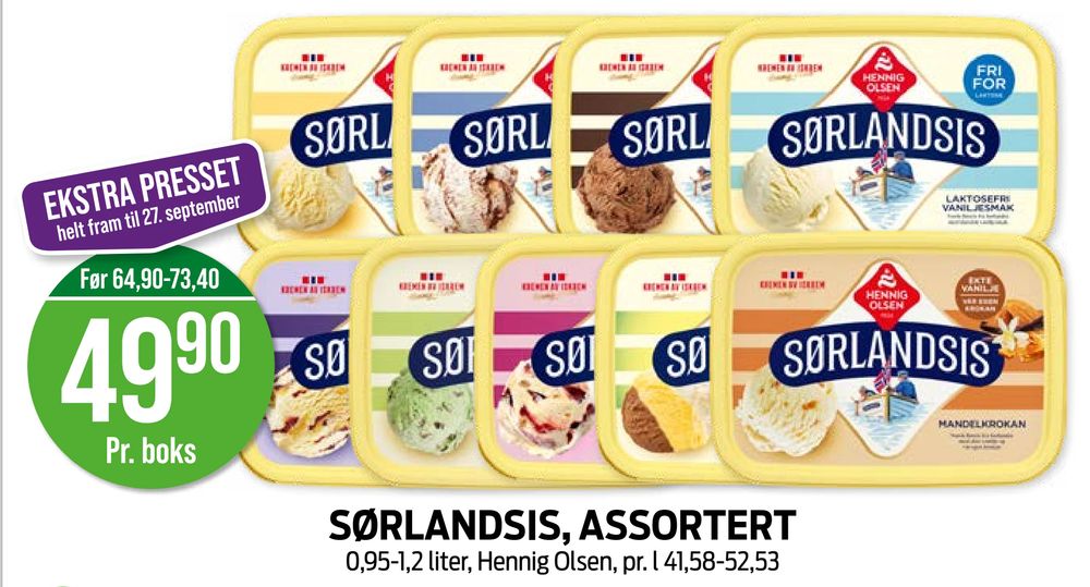 Sørlandsis, Assortert