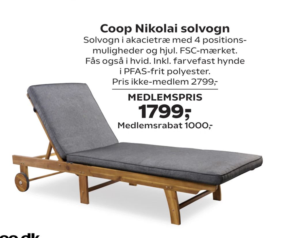 Tilbud på Coop Nikolai solvogn fra Coop.dk til 2.799 kr.