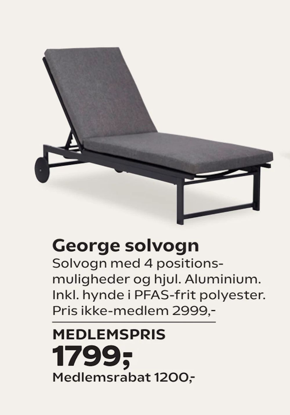 Tilbud på George solvogn fra Coop.dk til 2.999 kr.
