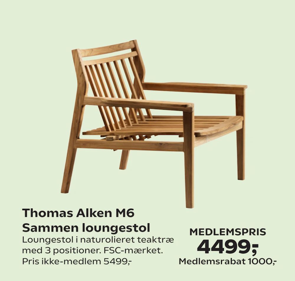 Tilbud på Thomas Alken M6 Sammen loungestol fra Coop.dk til 5.499 kr.