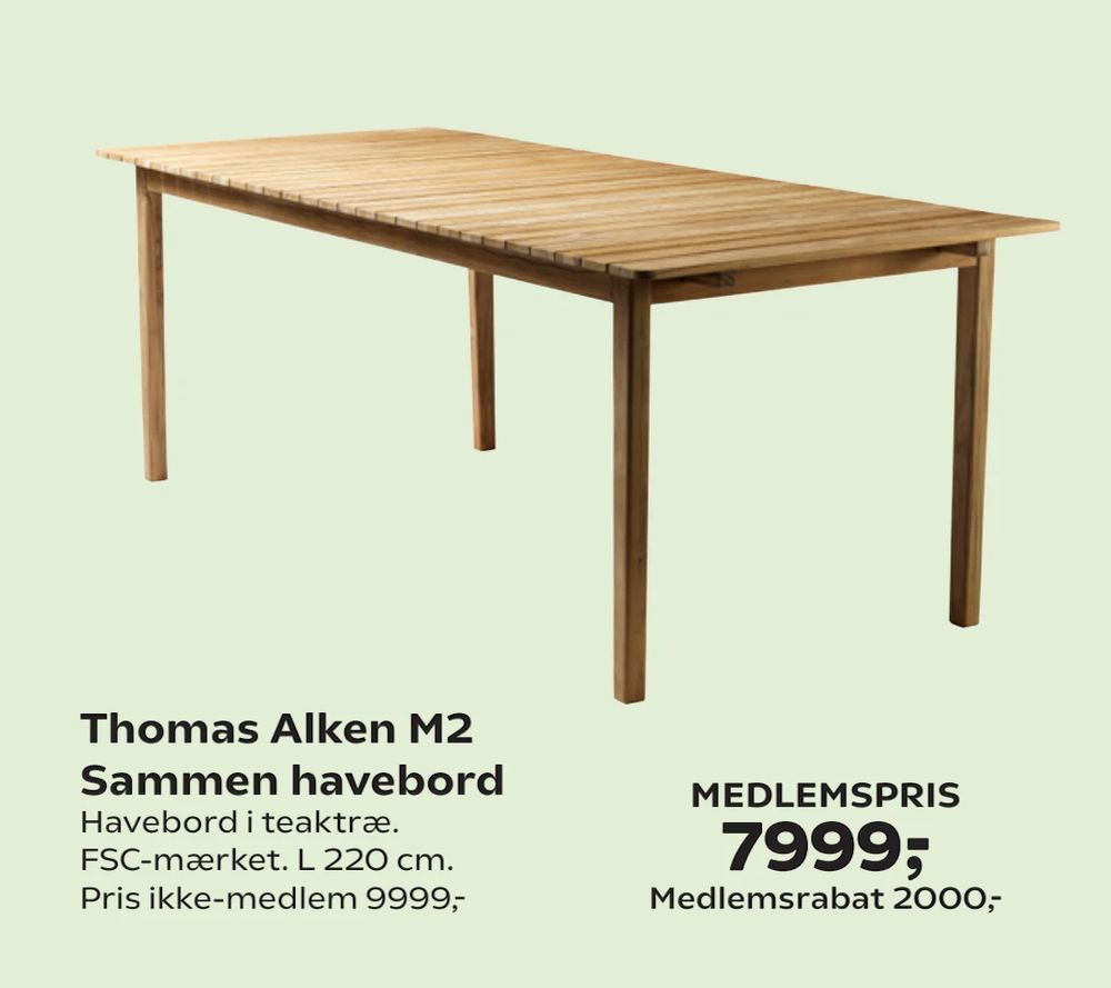 Tilbud på Thomas Alken M2 Sammen havebord fra Coop.dk til 9.999 kr.