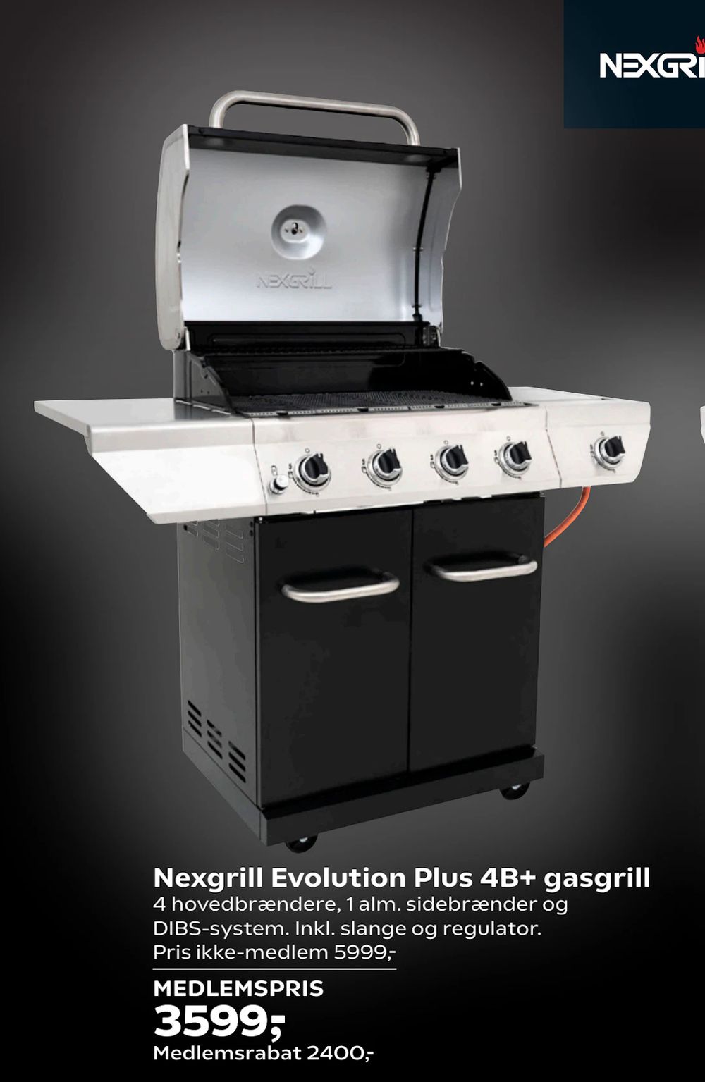 Tilbud på Nexgrill Evolution Plus 4B+ gasgrill fra Coop.dk til 5.999 kr.
