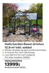Halls Garden Room drivhus 12,9 m² inkl. sokkel