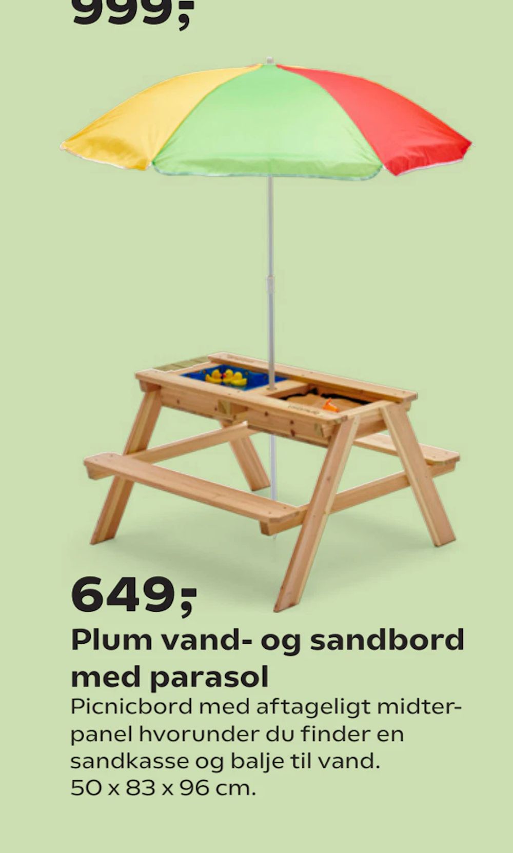 Tilbud på Plum vand- og sandbord med parasol fra Coop.dk til 649 kr.