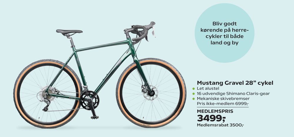 Tilbud på Mustang Gravel 28” cykel fra Coop.dk til 6.999 kr.