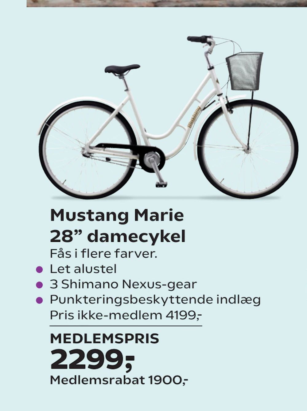 Tilbud på Mustang Marie 28” damecykel fra Coop.dk til 2.299 kr.