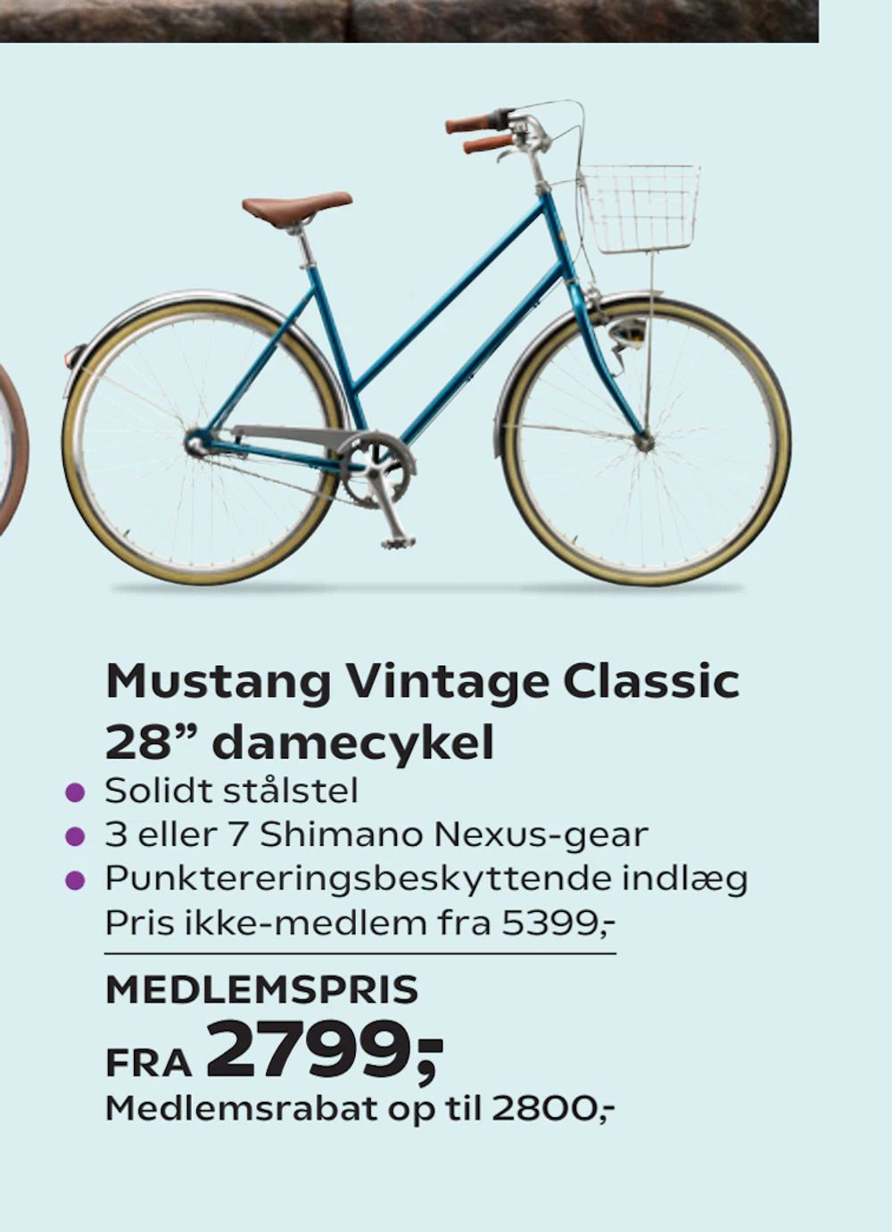 Tilbud på Mustang Vintage Classic 28” damecykel fra Coop.dk til 2.799 kr.