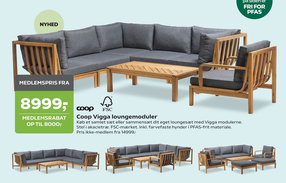 Tilbud på Coop Vigga loungemoduler fra Coop.dk til 8.999 kr.