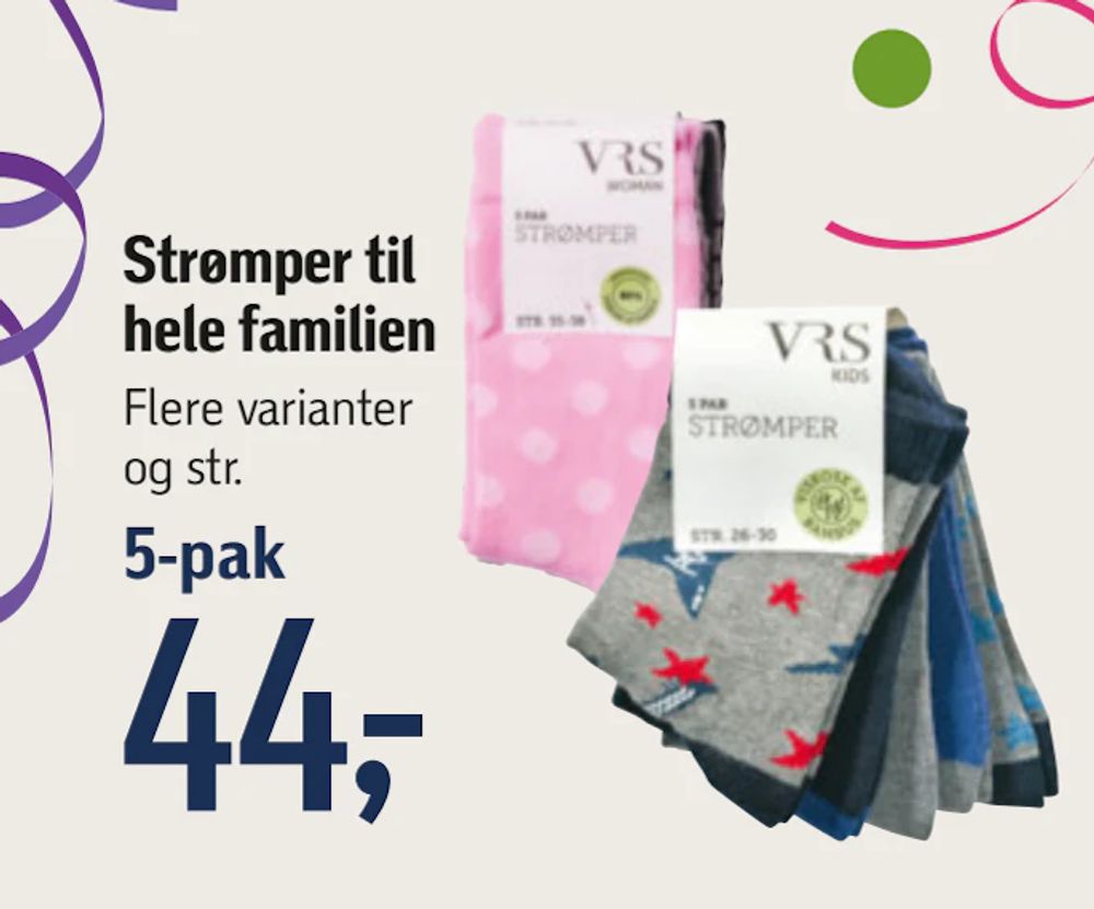 Tilbud på Strømper til hele familien fra føtex til 44 kr.