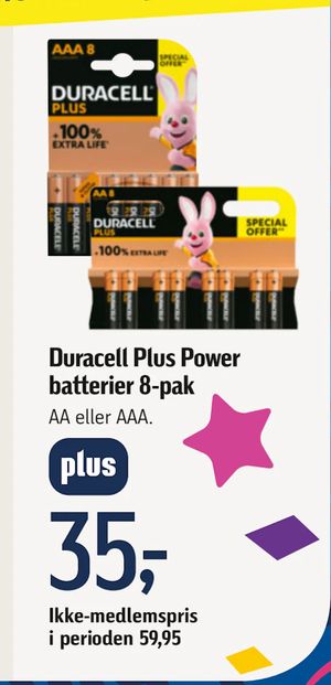 Duracell Plus Power batterier 8-pak