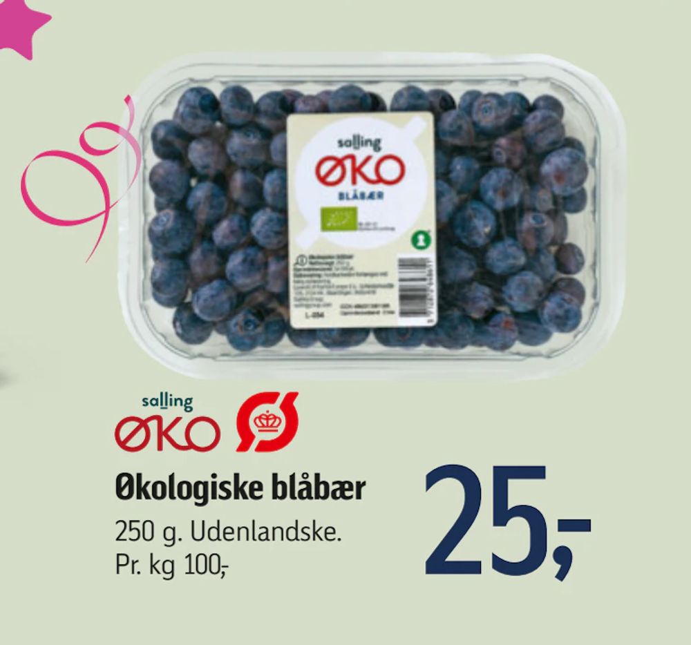Tilbud på Økologiske blåbær fra føtex til 25 kr.