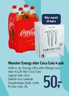 Monster Energy eller Coca Cola 4-pak