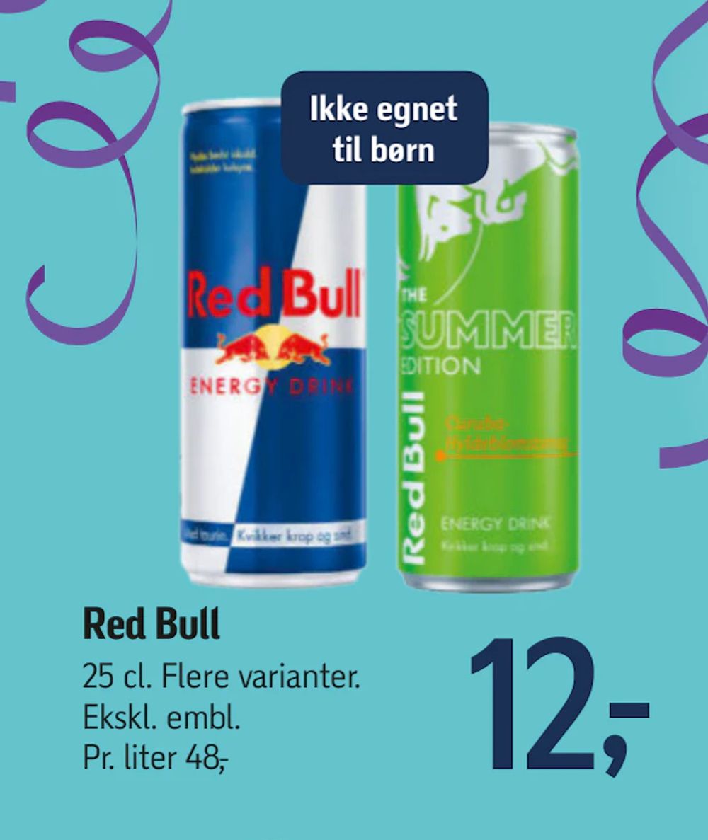 Tilbud på Red Bull fra føtex til 12 kr.