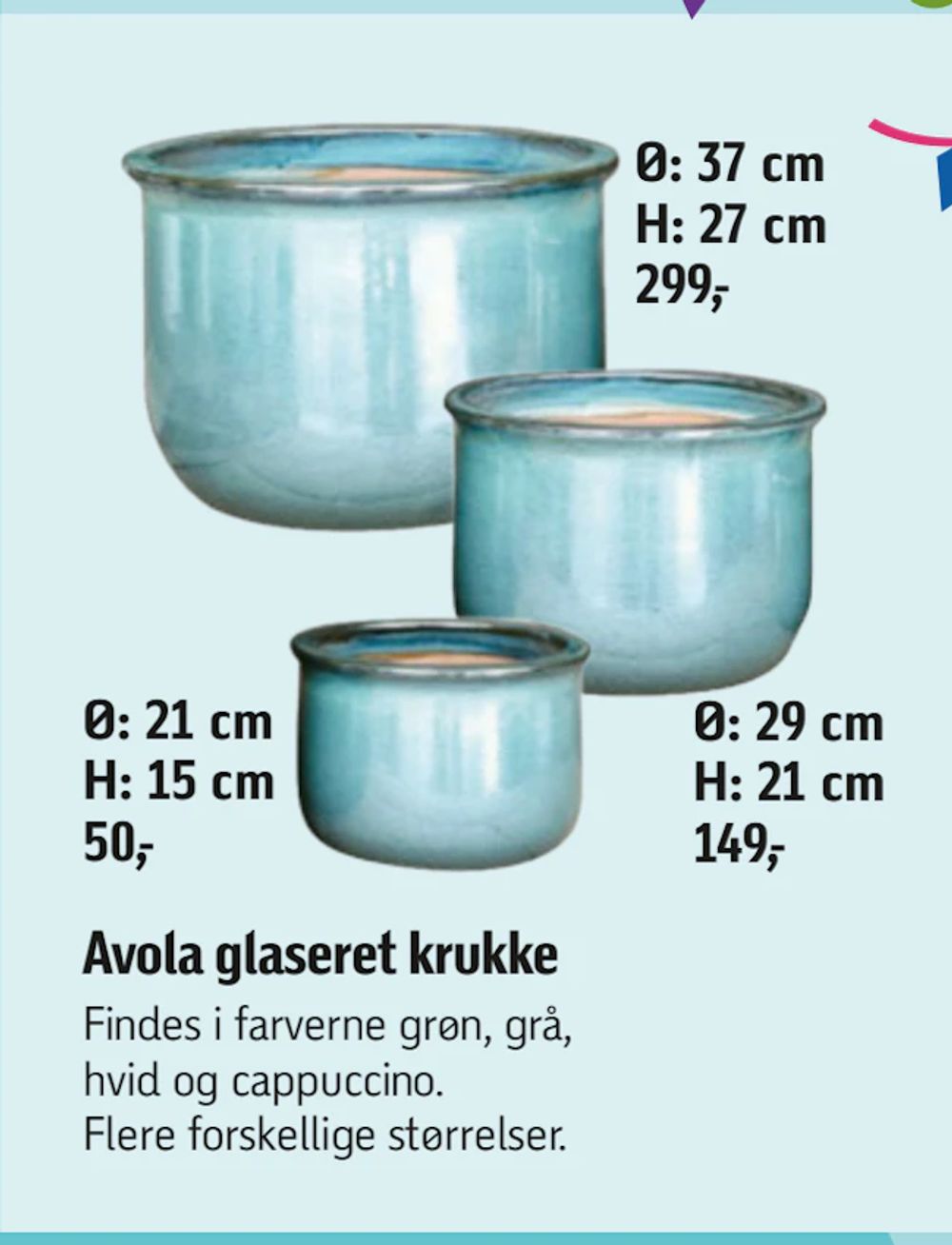 Tilbud på Avola glaseret krukke fra føtex til 50 kr.