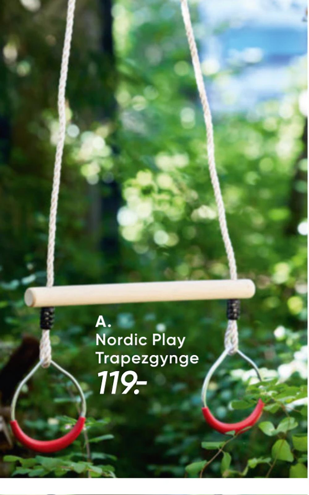 Tilbud på Nordic Play Trapezgynge fra Bilka til 119 kr.