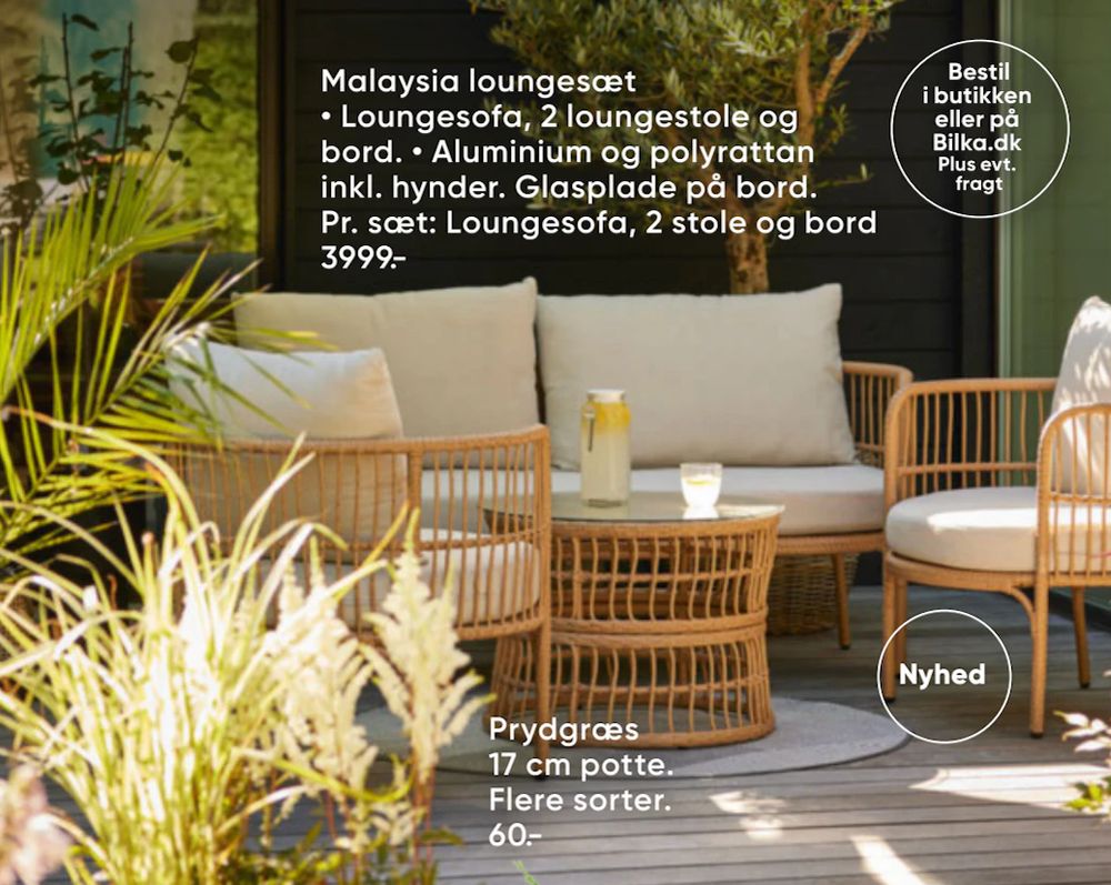 Tilbud på Malaysia loungesæt fra Bilka til 3.999 kr.