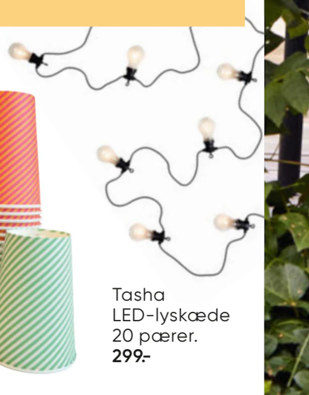Tilbud på Tasha LED-lyskæde 20 pærer fra Bilka til 299 kr.