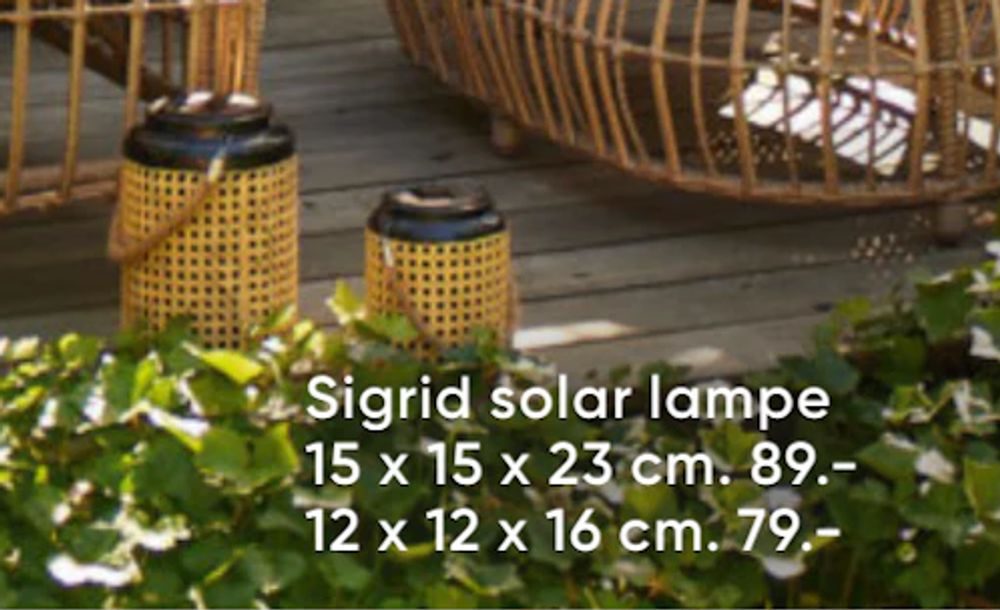 Tilbud på Sigrid solar lampe fra Bilka til 89 kr.