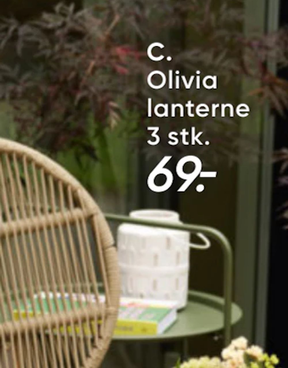 Tilbud på Olivia lanterne fra Bilka til 69 kr.