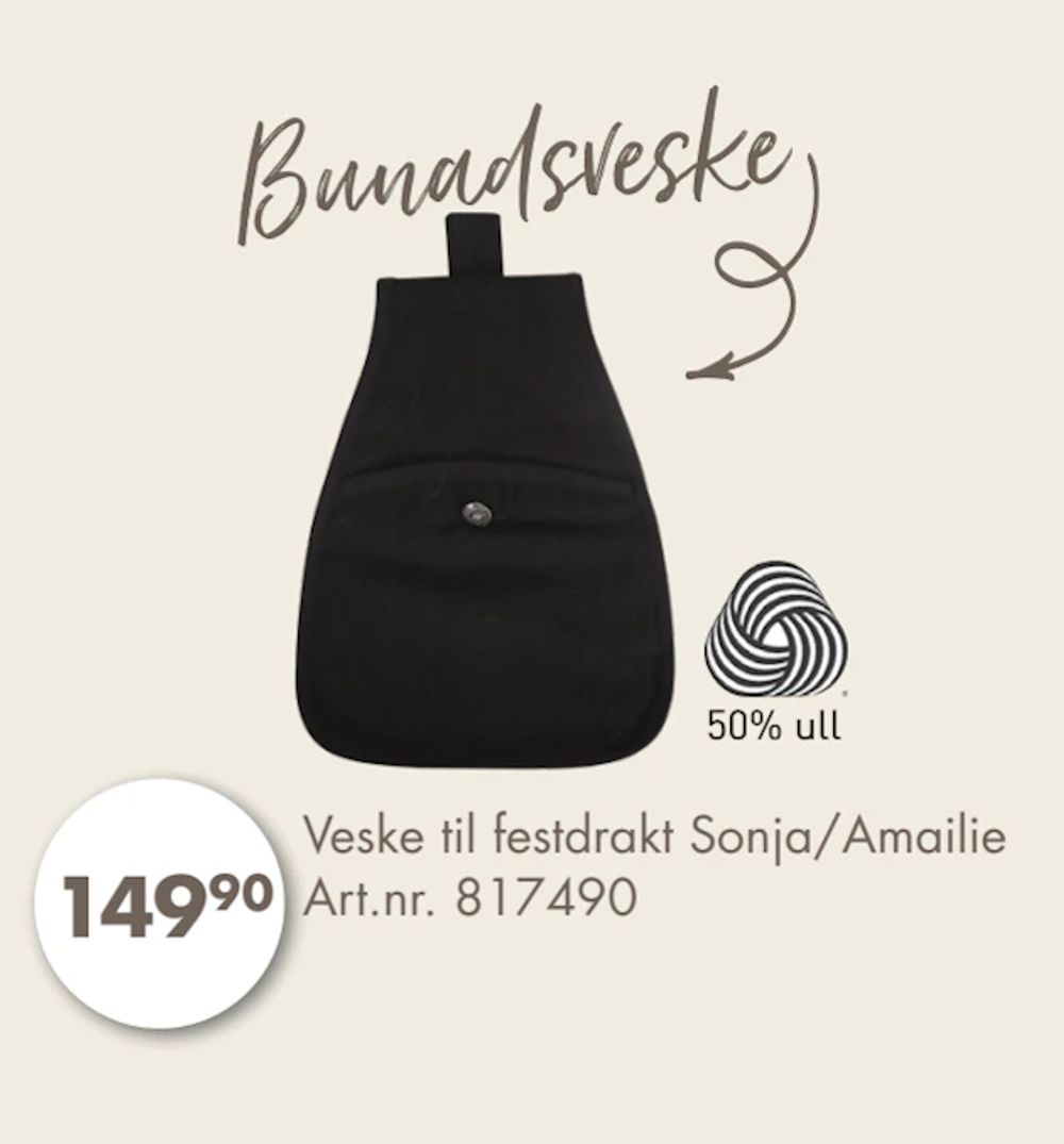 Tilbud på Veske til festdrakt Sonja/Amailie fra Spar Kjøp til 149,90 kr