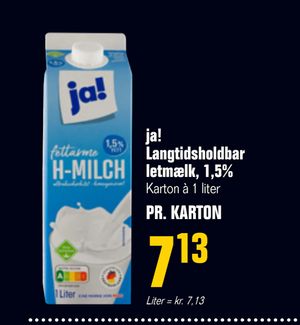 ja! Langtidsholdbar letmælk, 1,5%