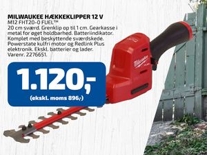 MILWAUKEE HÆKKEKLIPPER 12 V